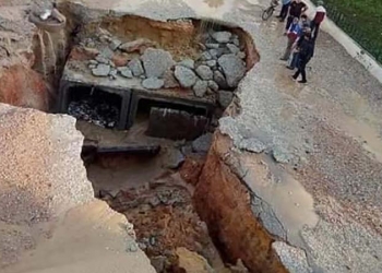 Tunisie : La photo d’un gouffre géant très partagée sur les réseaux sociaux