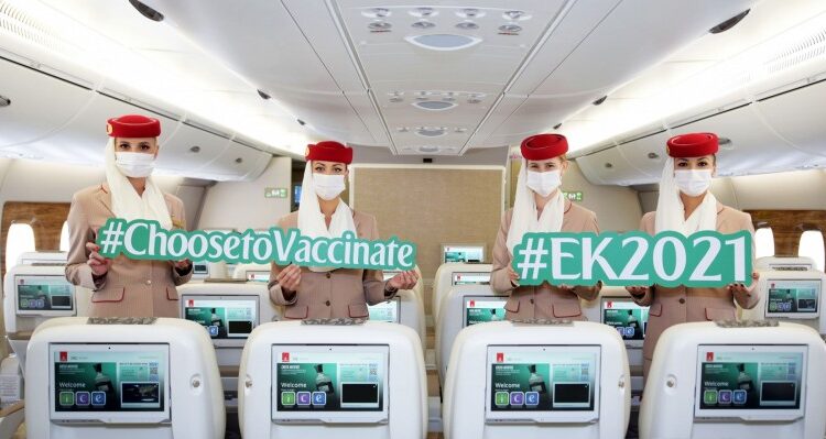 Emirates lance le premier vol de passagers 100% vaccinés (Photos)