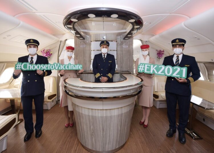 Emirates lance le premier vol de passagers 100% vaccinés (Photos)