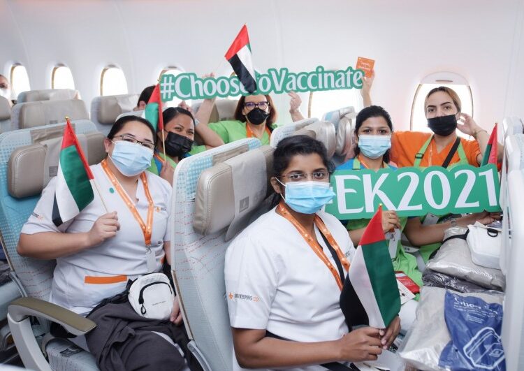 Emirates lance le premier vol de passagers 100% vaccinés (Photos)