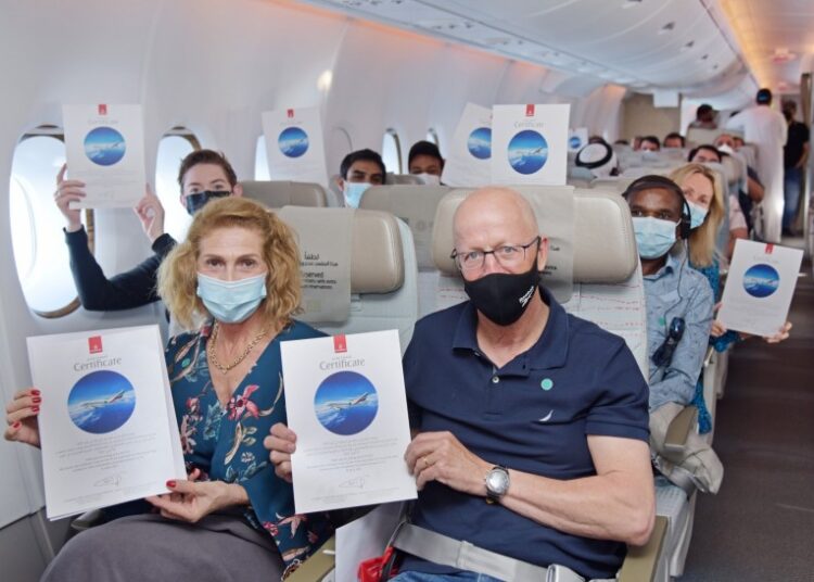 Emirates lance le premier vol de passagers 100% vaccinés (Photos)